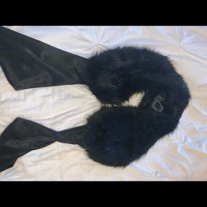 Black FAUX FUR Shawl